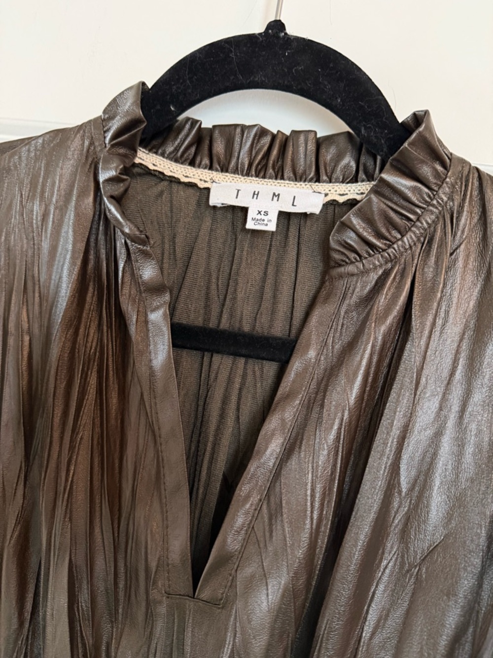 NWOT THML Faux Leather Midi Dress - Picture 3 of 5